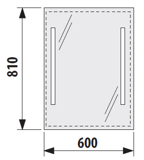 JIKA CLEAR zrkadlo 60x81 cm, s osvetlením H4557251731441 Technický nákres