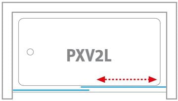 ROTH PXV2L/1700 vaňová zástena 170x150 cm, ľavá, posuvná, brillant/sklo transparent 451-170000L-00-02 Obrázek - fotka