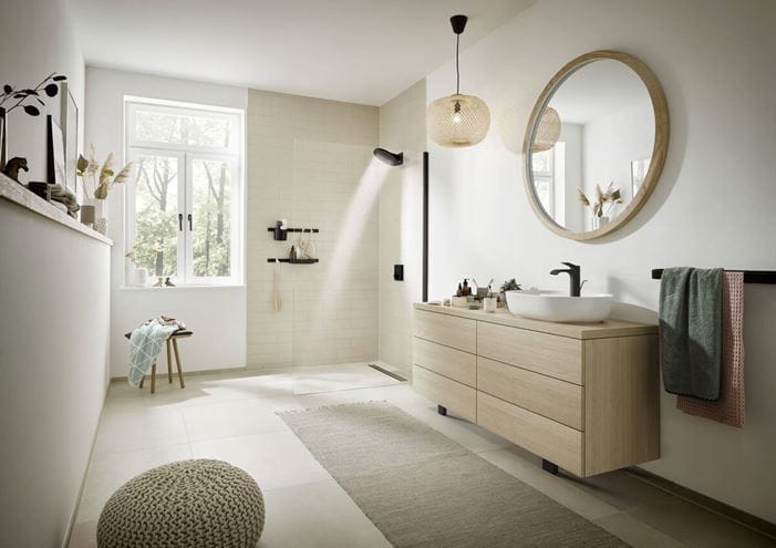 HANSGROHE 800 RAINDRAIN MATCH vrchná sada sprchového žľabu, s výškovo nastaviteľným rámom, matná čierna 56038670 Obrázek - fotka