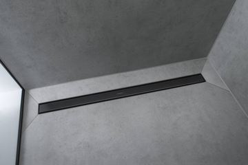 HANSGROHE 800 RAINDRAIN MATCH vrchná sada sprchového žľabu, s výškovo nastaviteľným rámom, matná čierna 56038670 Obrázek - fotka