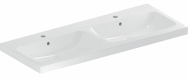 GEBERIT ICON LIGHT dvojumývadlo 120 cm, s 2 otvormi pre batérie a prepadom, KeraTect 501.838.00.2 Obrázek - Hlavní obrázek