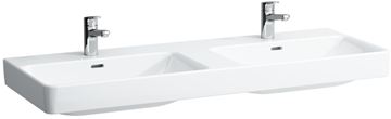 LAUFEN PRO S dvojumývadlo 130 cm, s 2 otvormi pre batérie a prepadom, LCC
