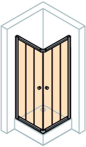 CONCEPT 100 sprchový kút 90x90 cm, rohový vstup, posuvné dvere, 6-dielny, strieborná pololesklá/sklo číre PTA21102.069.322 Obrázek - fotka