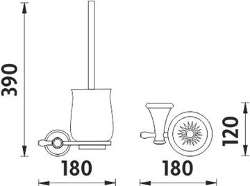NIMCO LADA WC kefa, nástenná, keramika, biela/chróm LA 19094K-26 Technický nákres