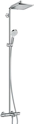 HANSGROHE CROMETTA E SHOWERPIPE 240 vaňová termostatická batéria, s hlavovou a ručnou sprchou, chróm 27298000 Obrázek - Hlavní obrázek