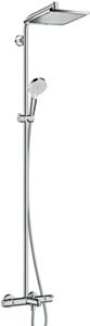 HANSGROHE CROMETTA E SHOWERPIPE 240 vaňová termostatická batéria, s hlavovou a ručnou sprchou, chróm