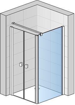 CONCEPT 200 CONT2 bočná stena 90x200 cm, aluchróm/číre sklo CONT20905007 Obrázek - fotka