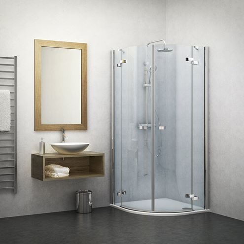 ROTH ELEGANT LINE GR2/900 sprchový kút 90x90 cm, R550, krídlové dvere, brillant/sklo transparent 131-9000000-00-02 Obrázek - fotka