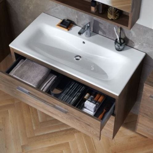 GEBERIT SELNOVA SQUARE skrinka s umývadlom 80x48x65, 2 cm, 2 zásuvky, orech hickory 501.242.00.1 Obrázek - fotka