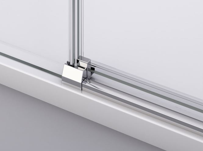 RONAL DIVERA D22SRB sprchovací kút 90x90 cm, R550, posuvné dvere, aluchróm/číre sklo D22SRB 55 090 50 07 Obrázek - fotka