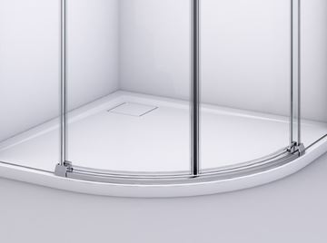 RONAL DIVERA D22SRB sprchovací kút 90x90 cm, R550, posuvné dvere, aluchróm/číre sklo D22SRB 55 090 50 07 Obrázek - fotka