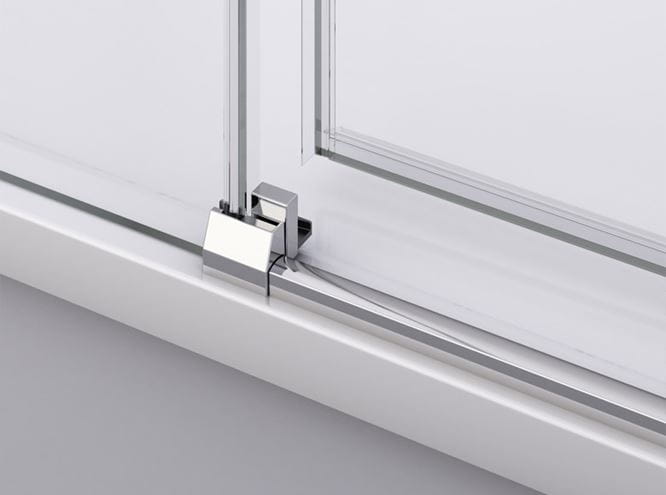 RONAL DIVERA D22SRB sprchový kút 100x100 cm, R550, posuvné dvere, aluchróm/číre sklo D22SRB 55 100 50 07 Obrázek - fotka