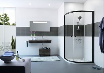 CONCEPT 100 BLACK EDITION sprchový kút 90x90 cm, R500, posuvné dvere, čierna / sklo číre PTA20612.123.322 Obrázek - fotka