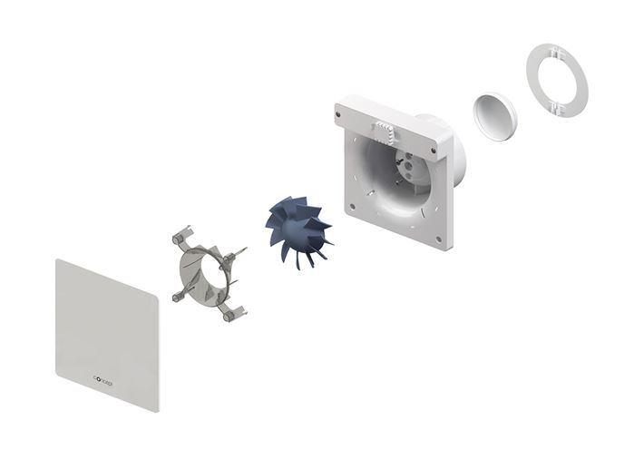 CONCEPT SILENZIO 100 VK NF axiálny ventilátor 100 mm, nástenný/stropný, s časovačom a čidlom vlhkosti 11238 Obrázek - fotka