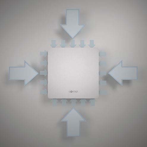 CONCEPT SILENZIO 100 VK NF axiálny ventilátor 100 mm, nástenný/stropný, s časovačom a čidlom vlhkosti 11238 Obrázek - fotka