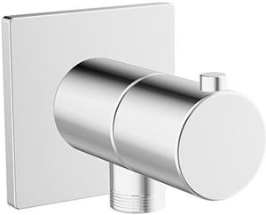 HANSA pripojovacie koleno 75x75mm, nástenné, s integrovaným uzatváraním, chróm