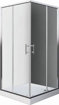 EASY ELS2 800 B/CS sprchovací kút 80x80 cm, rohový vstup, posuvné dvere, biela/transparent
