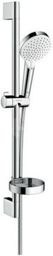 HANSGROHE CROMETTA VARIO 2JET sprchová súprava 4-dielna, ručná sprcha pr. 100 mm, 2 prúdy, tyč, hadica, mydelnička, biela/chróm