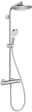 HANSGROHE CROMETTA S SHOWERPIPE 240 sprchový set s termostatickou batériou, horná sprcha, ručná sprcha s 2 prúdmi, tyč, hadica, chróm