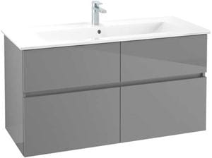 VILLEROY & BOCH VERITY LINE skrinka pod umývadlo 115,5x48,2x61,8 cm, 4 zásuvky, Glossy Grey