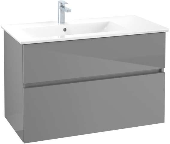 VILLEROY & BOCH VERITY LINE skrinka pod umývadlo 95,5x48,2x61,8 cm, 2 zásuvky, Glossy Grey B66100FP Obrázek - Hlavní obrázek