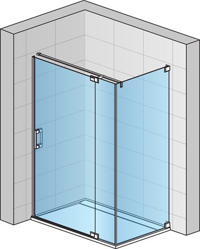 CONCEPT 300 STYLE bočná stena 100x200 cm, aluchróm/číre sklo CO3PT3P 100 50 07 Obrázek - fotka