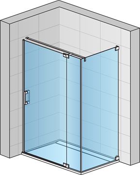 CONCEPT 300 STYLE bočná stena 100x200 cm, aluchróm/číre sklo CO3PT3P 100 50 07 Obrázek - fotka