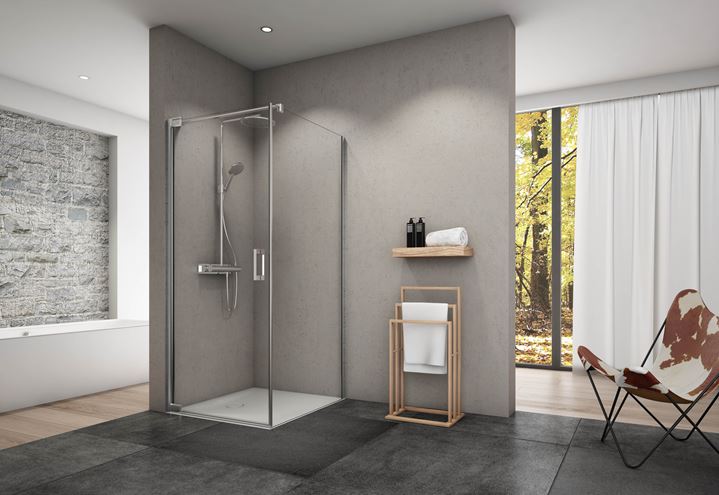 CONCEPT 300 STYLE bočná stena 100x200 cm, aluchróm/číre sklo CO3PT6P 100 50 07 Obrázek - fotka