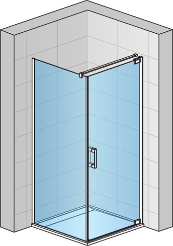 CONCEPT 300 STYLE bočná stena 100x200 cm, aluchróm/číre sklo CO3PT6P 100 50 07 Obrázek - fotka