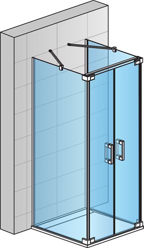 CONCEPT 300 STYLE bočná stena 100x200 cm, aluchróm/číre sklo CO3PT7P 100 50 07 Obrázek - fotka