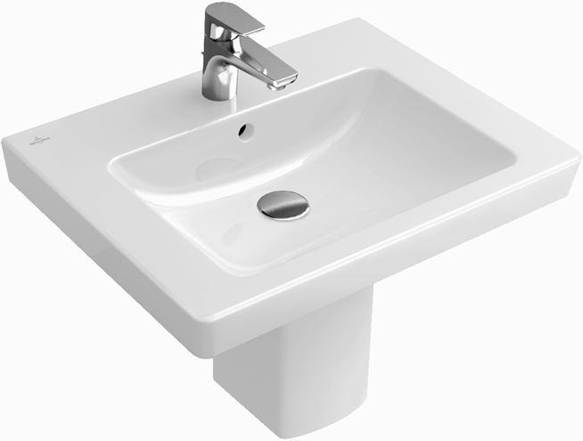 VILLEROY & BOCH SUBWAY 2.0 umývadlo 60 cm, s otvorom pre batériu a prepadom, alpská biela 71136001 Obrázek - fotka