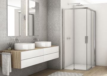 RONAL DIVERA D22SE2B sprchový kút 90x90 cm, rohový vstup, posuvné dvere, aluchróm/číre sklo D22SE2B 090 50 07 Obrázek - fotka