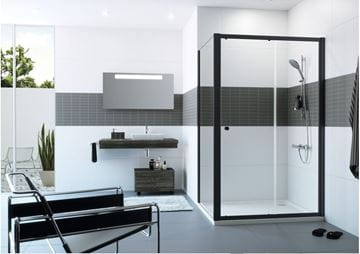 CONCEPT 100 NEW BLACK EDITION bočná stena 100x200 cm, čierna/číre sklo PTA20512.123.322 Obrázek - fotka