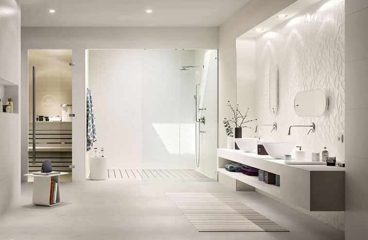 MARAZZI ESSENZIALE obklad 40x120cm, veľkoformátový, štruktúra wave 3D, satén, biela MMFN Obrázek - fotka
