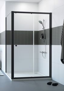 CONCEPT 100 BLACK EDITION sprchové dvere 130x200 cm, posuvné, čierna / číre sklo
