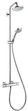 HANSGROHE CROMA SHOWERPIPE 160 sprchový set s termostatickou batériou, horná sprcha, ručná sprcha, tyč, hadica, chróm