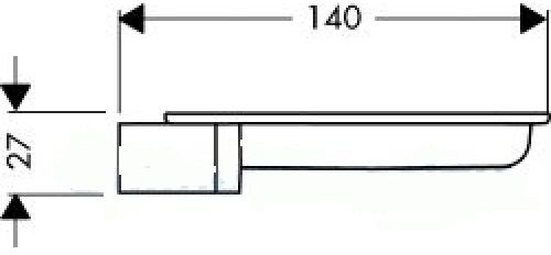 HANSGROHE CASETTA mydlovnička, pre sprchovú tyč, číra 28684000 Technický nákres