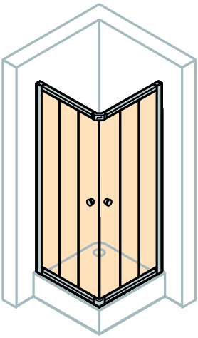 CONCEPT 100 sprchový kút 80x80 cm, rohový vstup, posuvné dvere, 6-dielny, strieborná matná/sklo číre PTA21101.087.322 Obrázek - fotka