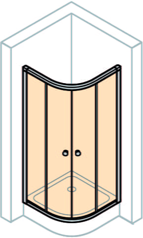 CONCEPT 100 sprchový kút 90x90 cm, R500, posuvné dvere, biela/sklo číre PTA21602.055.322 Obrázek - fotka