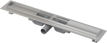 CONCEPT 100 LOW sprchový žľab 1150 mm, do priestoru aj k stene, bočný odtok DN 40, bez roštu, PP/nerez oceľ