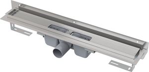 CONCEPT 100 FLEXIBLE sprchový žľab 1150 mm, k stene, bočný odtok DN 50, bez roštu, PP/nerez oceľ