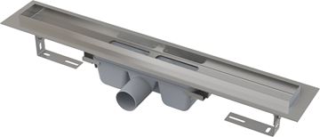 CONCEPT 100 PROFESSIONAL sprchový žľab 850 mm, do priestoru aj k stene, bočný odtok DN 50, bez roštu, PP/nerez oceľ