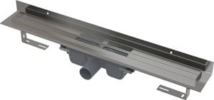 CONCEPT 100 WALL sprchový žľab 850 mm, k stene, bočný odtok DN 50, bez roštu, PP/nerez oceľ