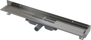 CONCEPT 100 WALL LOW sprchový žľab 1050 mm, k stene, bočný odtok DN 40, bez roštu, PP/nerez oceľ
