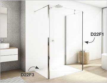 RONAL DIVERA D22F3 doplnková bočná stena 140x200 cm, aluchróm/číre sklo D22F3 140 50 07 Obrázek - fotka