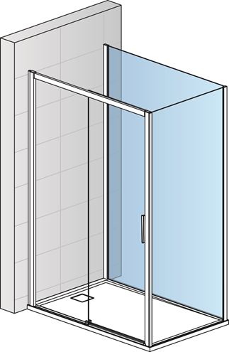 RONAL DIVERA D22F3 doplnková bočná stena 140x200 cm, aluchróm/číre sklo D22F3 140 50 07 Obrázek - fotka