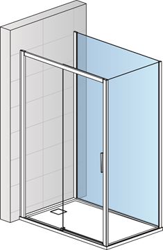 RONAL DIVERA D22F3 doplnková bočná stena 140x200 cm, aluchróm/číre sklo D22F3 140 50 07 Obrázek - fotka