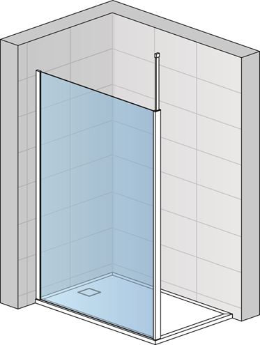 RONAL DIVERA D22WI1V stena walk-in 90x200 cm, aluchróm/číre sklo D22WI1V 090 50 07 Obrázek - fotka