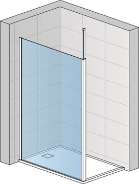 RONAL DIVERA D22WI1V stena walk-in 90x200 cm, aluchróm/číre sklo D22WI1V 090 50 07 Obrázek - fotka