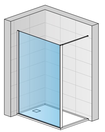 RONAL DIVERA D22WI1V stena walk-in 140x200 cm, aluchróm/číre sklo D22WI1H 140 50 07 Obrázek - fotka